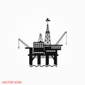 Oil platform iconfuel production logo, illustration, sign symbol for design Royalty Free Stock Photo