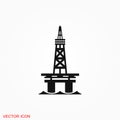 Oil platform iconfuel production logo, illustration, sign symbol for design