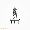 Oil platform iconfuel production logo, illustration, sign symbol for design