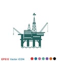 Oil platform iconfuel production logo, illustration, sign symbol for design