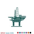 Oil platform iconfuel production logo, illustration, sign symbol for design