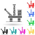 oil Platform multi color style icon. Simple glyph, flat vector of Oil icons for ui and ux, website or mobile application Royalty Free Stock Photo
