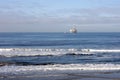 Oil platform in the Pacific Ocean Royalty Free Stock Photo