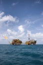 Oil platform at sea Royalty Free Stock Photo