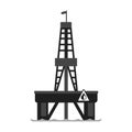 Oil platform in the sea. Oil industry production equipment, flat vector illustration Royalty Free Stock Photo