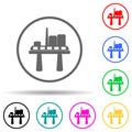 oil platform sign multi color style icon. Simple glyph, flat vector of warning signs icons for ui and ux, website or mobile Royalty Free Stock Photo