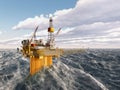 Oil platform in the stormy ocean Royalty Free Stock Photo