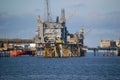 Oil platforms in North Sea Royalty Free Stock Photo