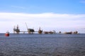 Oil platforms in North Sea Royalty Free Stock Photo