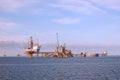 Oil platforms in North Sea Royalty Free Stock Photo