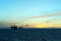 Oil platforms in North Sea Royalty Free Stock Photo