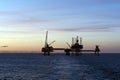 Oil platforms in North Sea Royalty Free Stock Photo