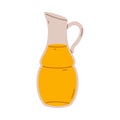 Oil Poured in Glass Jug as Cooking Utensil Vector Illustration