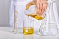 Oil pouring, Laboratory and science experiments, Formulating the chemical for medical research, Quality control of petroleum