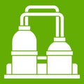 Oil processing factory icon green