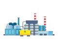 Oil producing plant, with storage of production products in tanks. Royalty Free Stock Photo