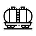 Oil product carriage wagon icon vector outline illustration Royalty Free Stock Photo