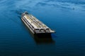 Oil product tanker barge on river Dnieper Royalty Free Stock Photo