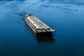 Oil product tanker barge on river Dnieper Royalty Free Stock Photo
