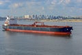 Oil products tanker in Johor strait Royalty Free Stock Photo