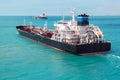 Oil product tanker is underway. Royalty Free Stock Photo