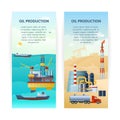 Oil Production Banners Set Royalty Free Stock Photo