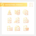 Oil production gradient linear vector icons set Royalty Free Stock Photo