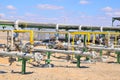 The oil production manifold at the wellsite Royalty Free Stock Photo