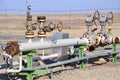 The oil production manifold at the wellsite Royalty Free Stock Photo