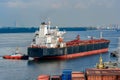 Oil products tanker in Johor strait Royalty Free Stock Photo