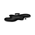 Oil puddle, slick spill cartoon art isolated. Drop stain black gas. Lequid shape in vector