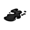 Oil puddle, slick spill cartoon art isolated. Drop stain black gas. Lequid shape in vector