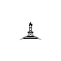 Oil Pump Derrick Logo isolated on white background