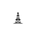 Oil Pump Derrick Logo isolated on white background