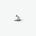 Oil Pump Derrick Logo sticker isolated on gray background