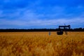 Oil pump in field Royalty Free Stock Photo