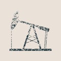 Oil pump grunge icon Royalty Free Stock Photo
