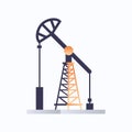 Oil pump icon oil industry equipment fossil fuels production concept flat white background Royalty Free Stock Photo