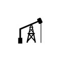 Oil pump Icon Vector. The dig for extraction of minerals. Flat Vector Icon illustration
