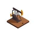 Oil Pump Isometric Composition Royalty Free Stock Photo