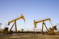 Oil pump jack Royalty Free Stock Photo