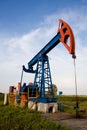 Oil pump jack Royalty Free Stock Photo