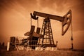 Oil pump jack Royalty Free Stock Photo