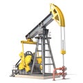 Oil pump jack isolated on white background