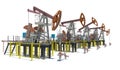 Oil pump-jacks. Isolated Royalty Free Stock Photo