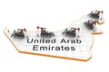 Oil pump-jacks on a map of United Arab Emirates Royalty Free Stock Photo