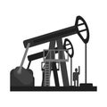 Oil pump jacks. Oil industry production equipment, Flat vector illustration Royalty Free Stock Photo