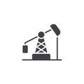 Oil pump, mining glyph vector icon, Graphic design Royalty Free Stock Photo