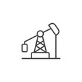 Oil pump, mining line vector icon, Graphic design Royalty Free Stock Photo