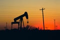 Oil Pumper Texas Sunset Royalty Free Stock Photo